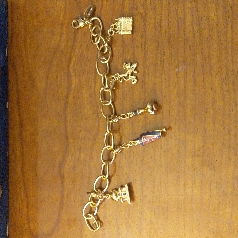 Disney Couture Aladdin Luxe Gold Tone Charm Bracelet